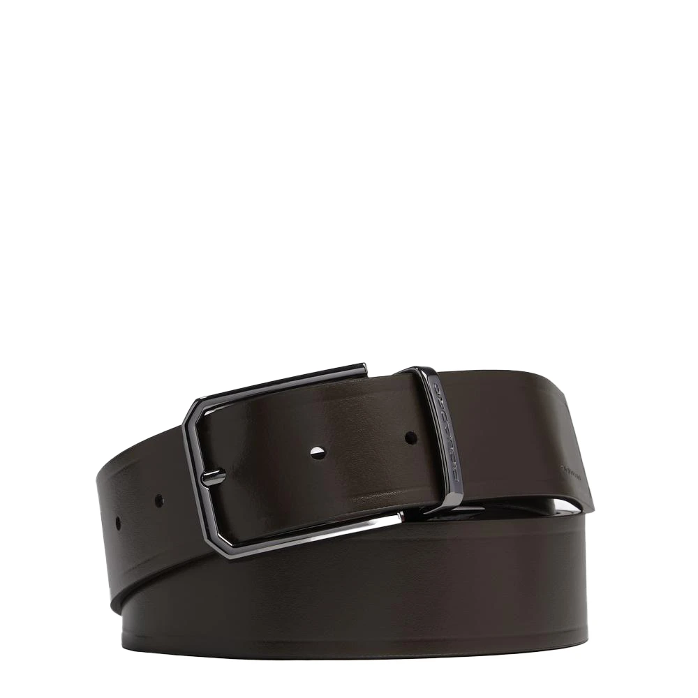 Piquadro Mannelijk Bruin Accessoires Heren, One Size, Reversible Men's Leather Belt With Prong Buckle
