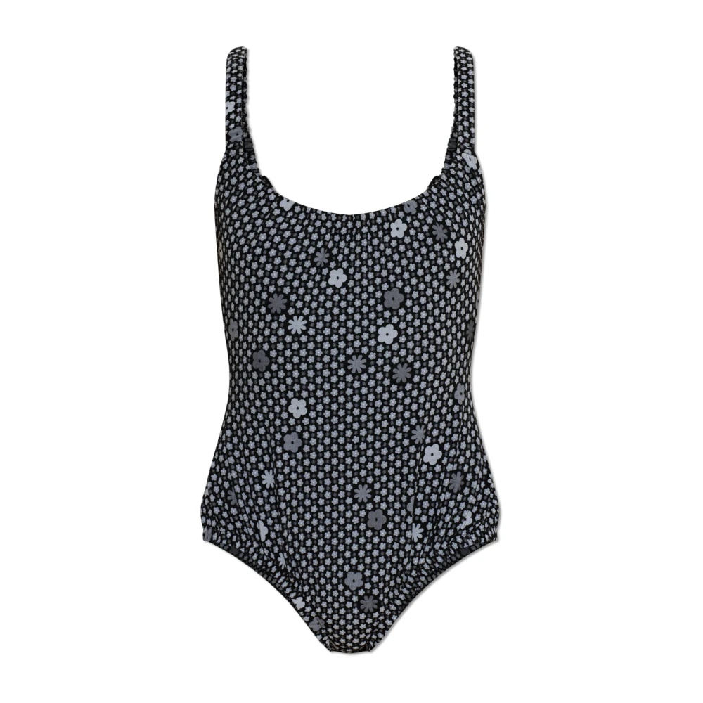 Mm6 Maison Margiela Vrouw Zwart Badmode Dames, L, Badpak Met Bloemenprint