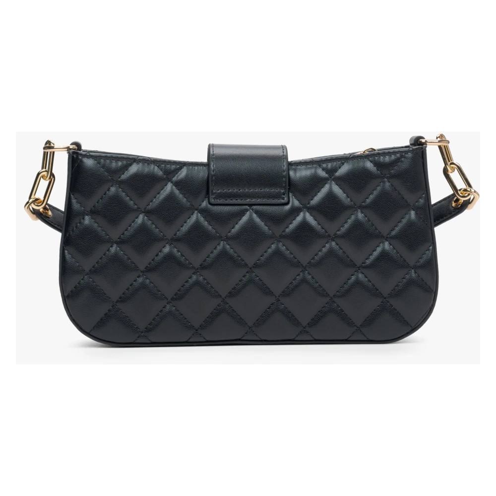Estro Zwarte Gewatteerde Leren Baguette Tas voor Vrouwen Er00115488 Black Dames