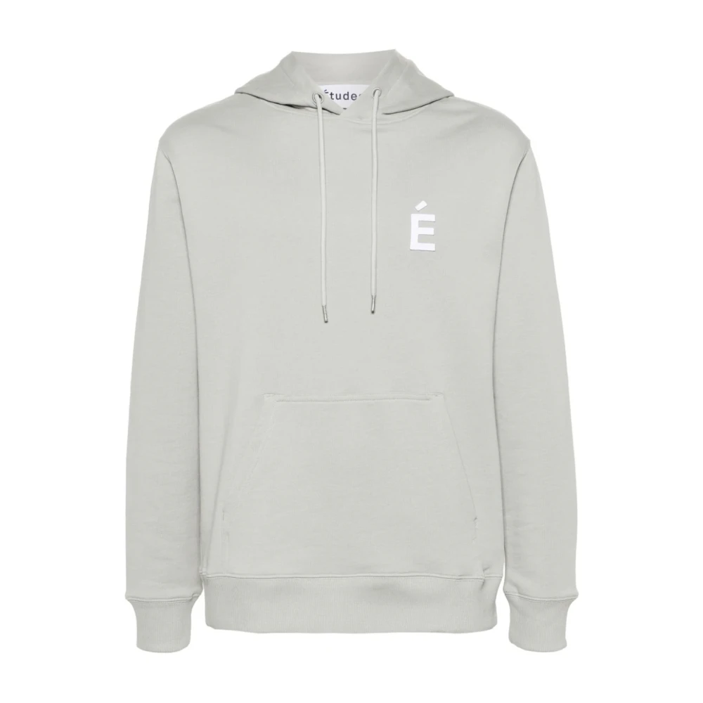 Études Organische Katoen Logo Patch Hoodie Gray Heren