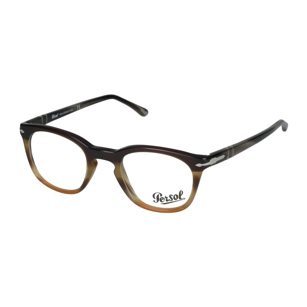 Persol Unisex Brown Glasses,, Stylish Eyeglasses Medium