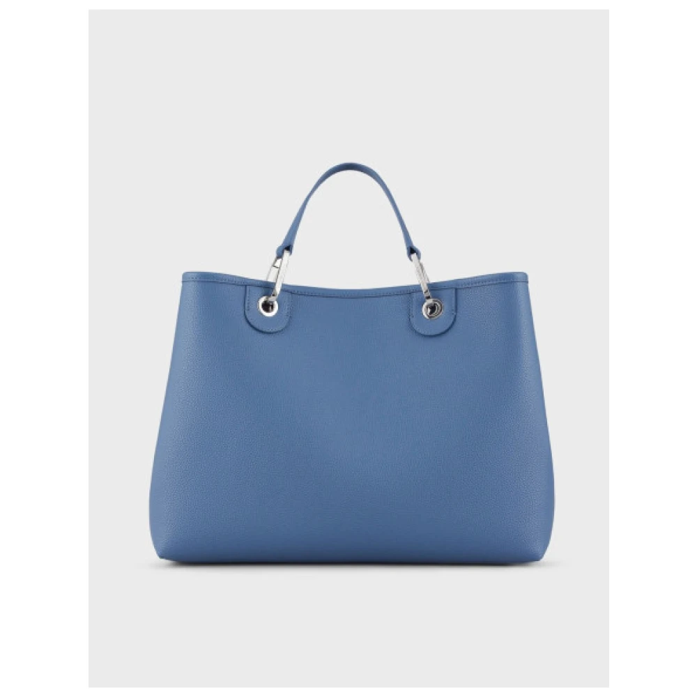 Emporio Armani Grote Tote Tas van Zacht Kunstleer Blue Dames