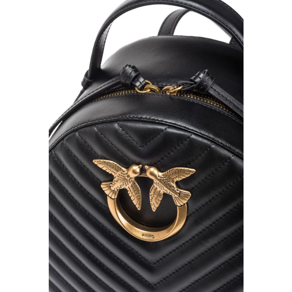 pinko Quilted Love Birds Rugzak Black Dames