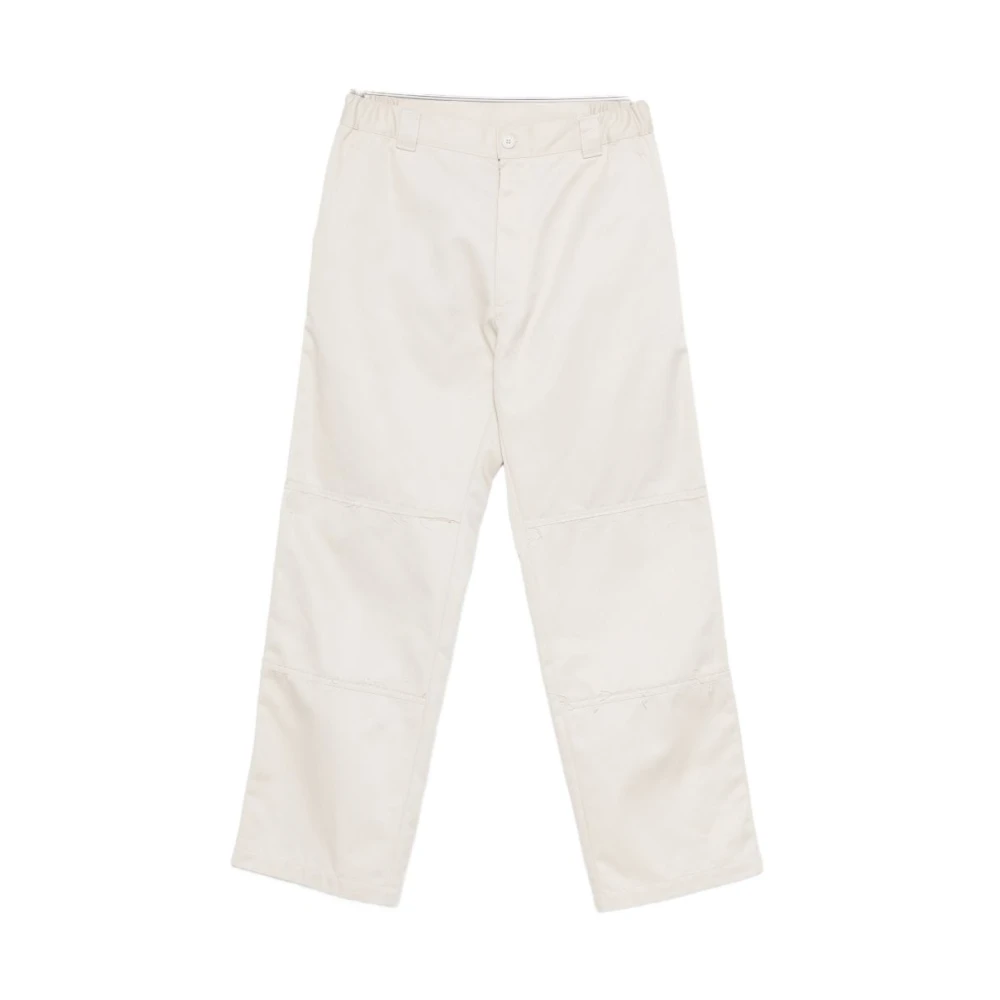 Mm6 Maison Margiela Men's Beige Straight Trousers - Straight Trousers - L - Trousers
