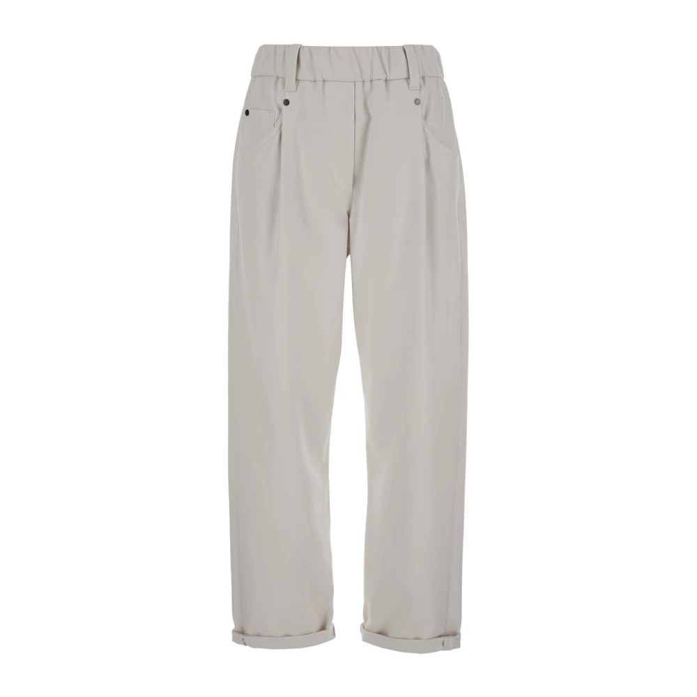 BRUNELLO CUCINELLI Witte elastische riem broek White Dames