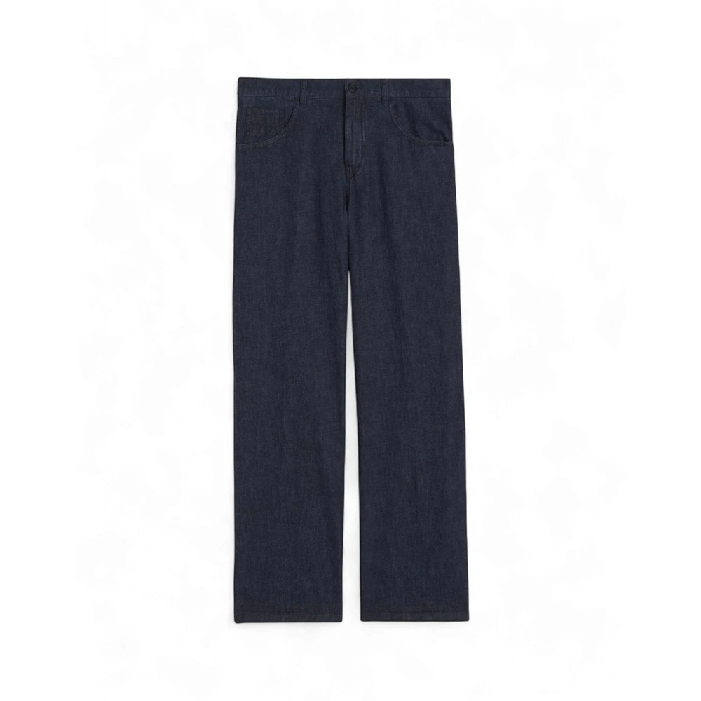 Aspesi Women's Blue Lightweight Denim Trousers - Straight Fit Jeans - W29 - Jeans