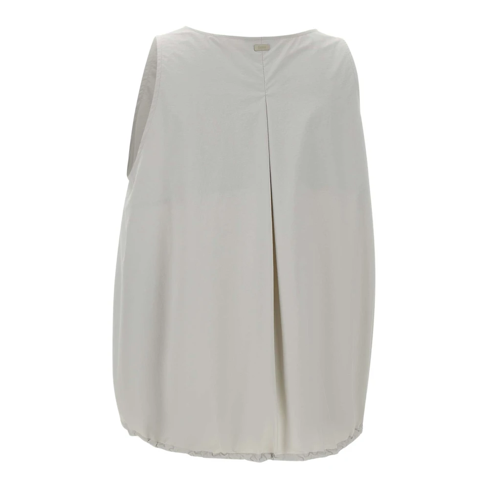 Herno Grijze Technische Stof Blouse Mouwloos Gray Dames