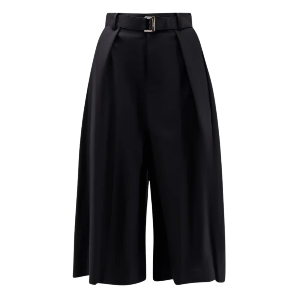 Sacai Black Bermudas, Female, Xs, Bermuda Shorts With Belt