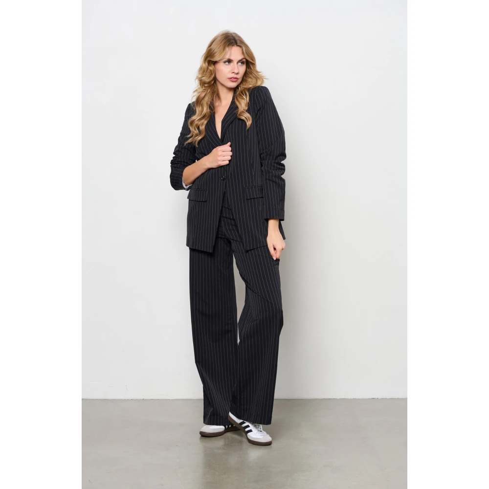 &Co Woman Wijde Broek Zomerse Stijl Black Dames