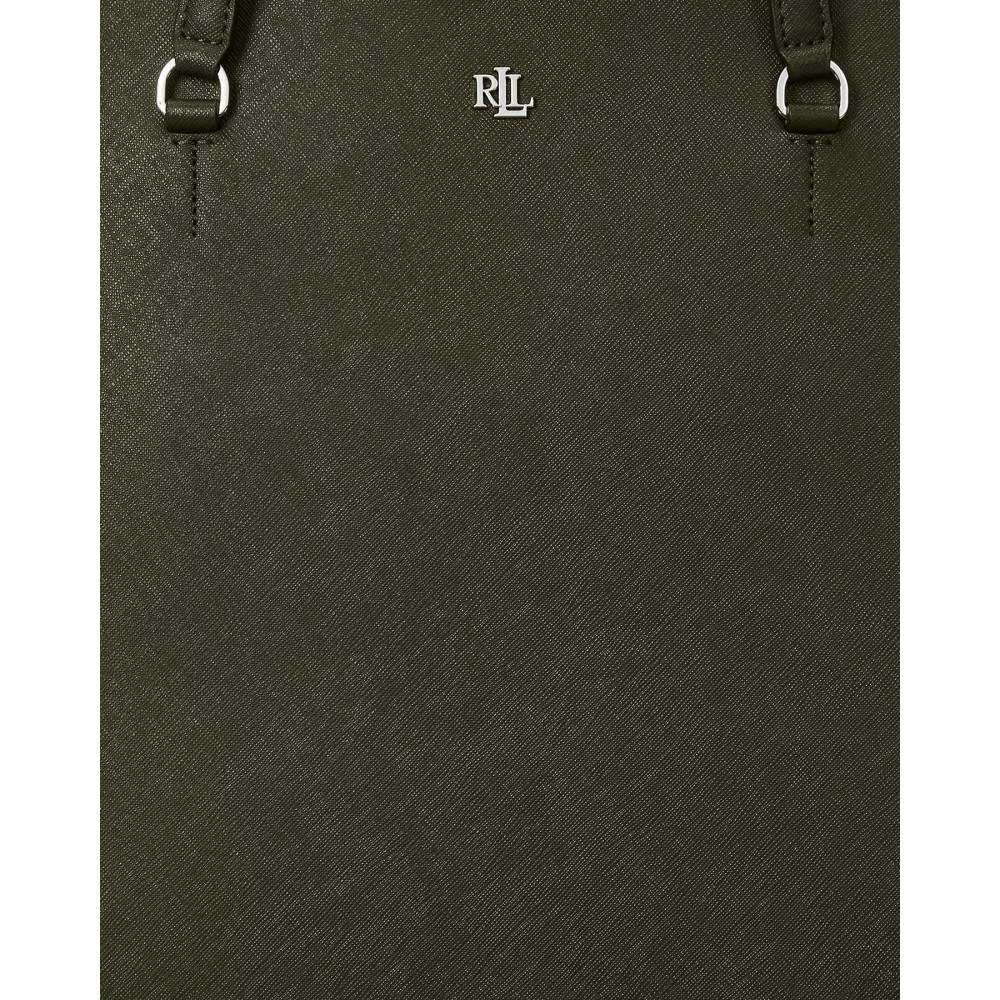 Ralph Lauren Tote Karly grande in gestructureerd leer Green Dames