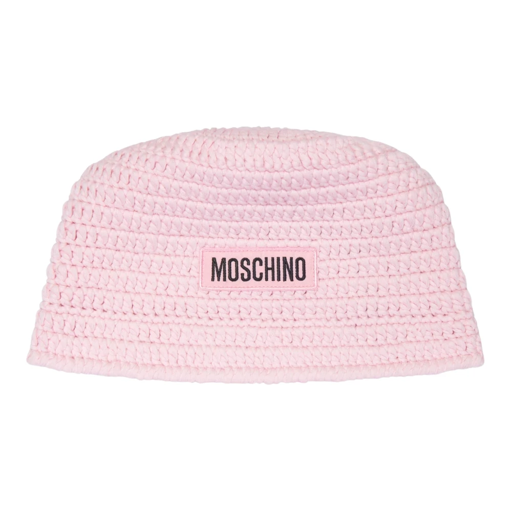 Moschino Girls Pink Hats & Caps, 4 Y, Logo Bucket Hat For