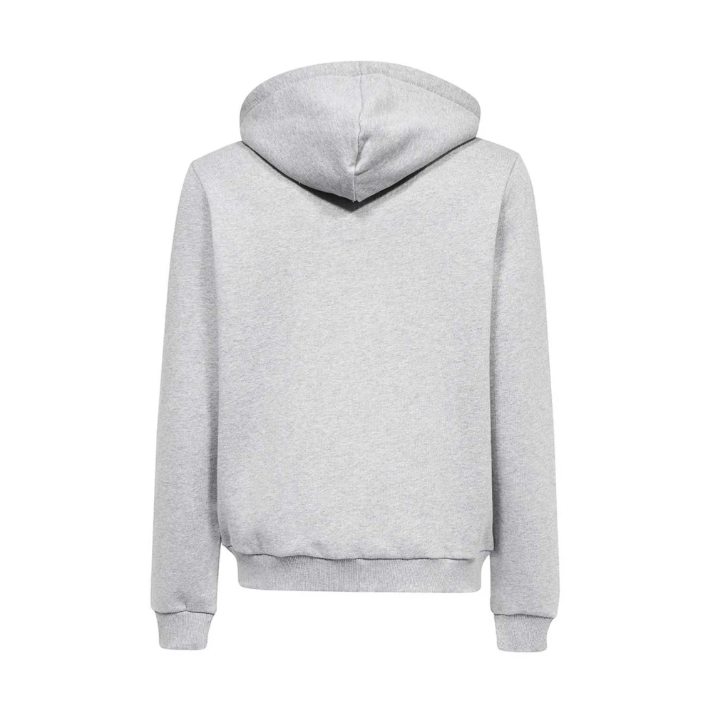Les Deux Katoenen Full Zip Hoodie met Zakken Gray Heren