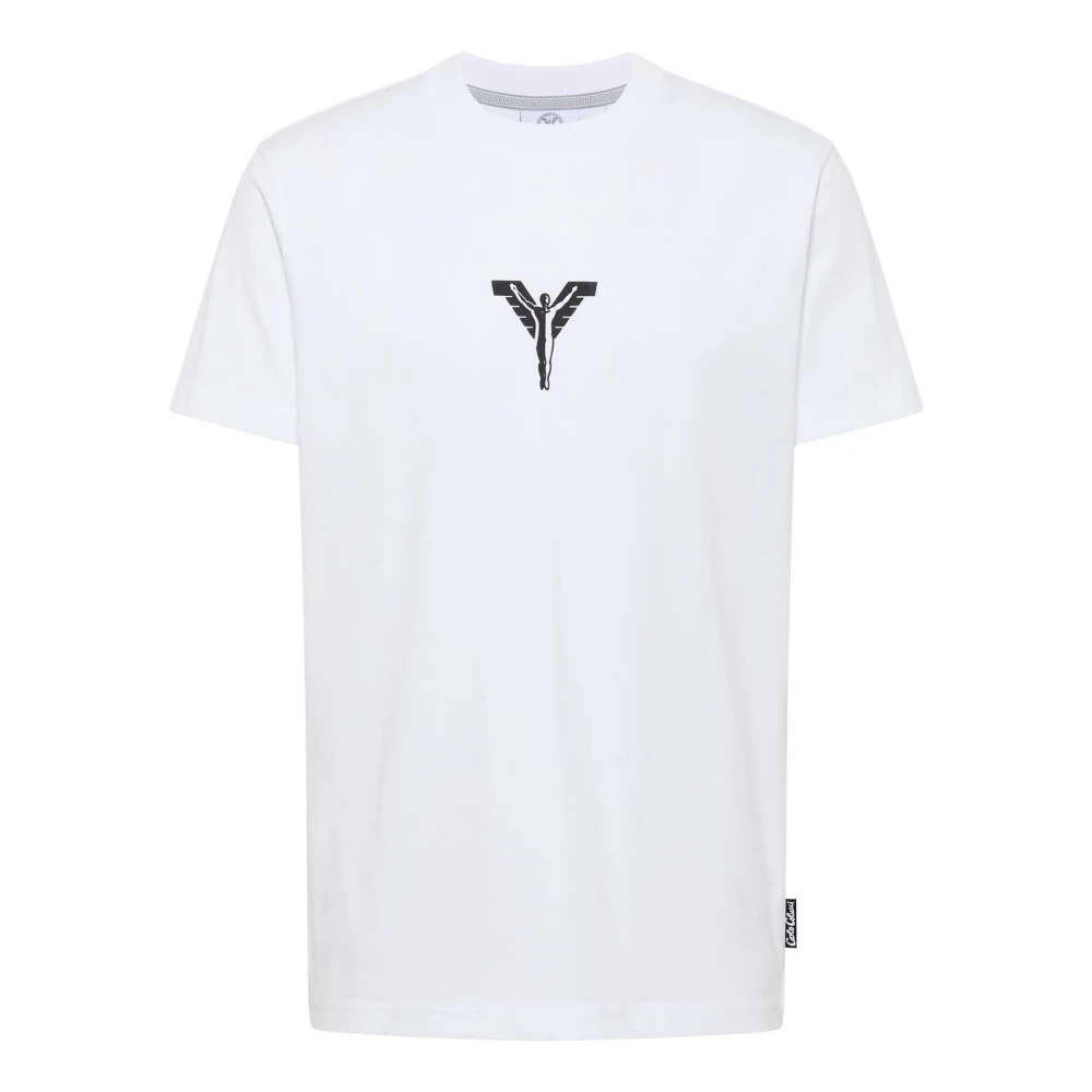Carlo colucci Barcode Print Statement T-Shirt White Heren