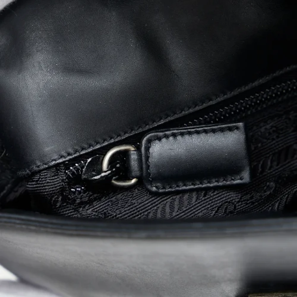 Prada Vintage Pre-owned Leather crossbody-bags Black Dames