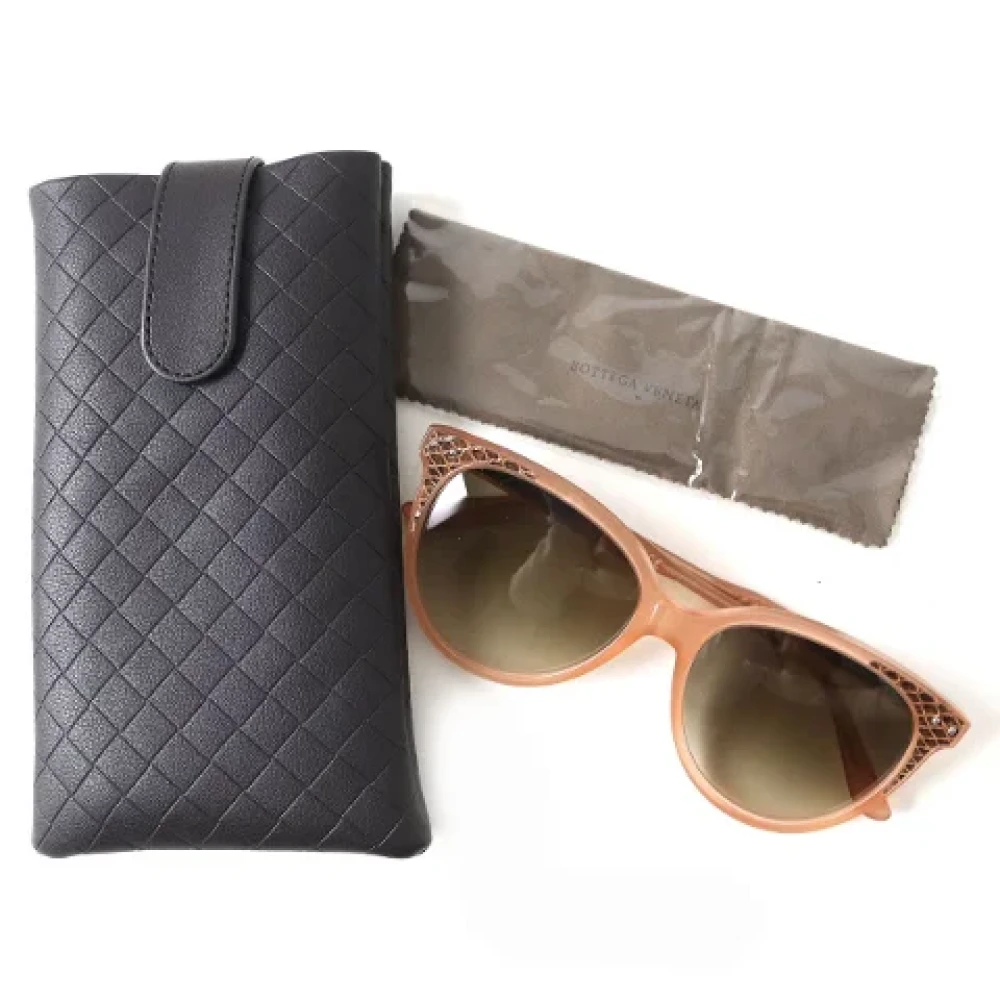 Bottega Veneta Vintage Pre-owned Leather sunglasses Pink Dames