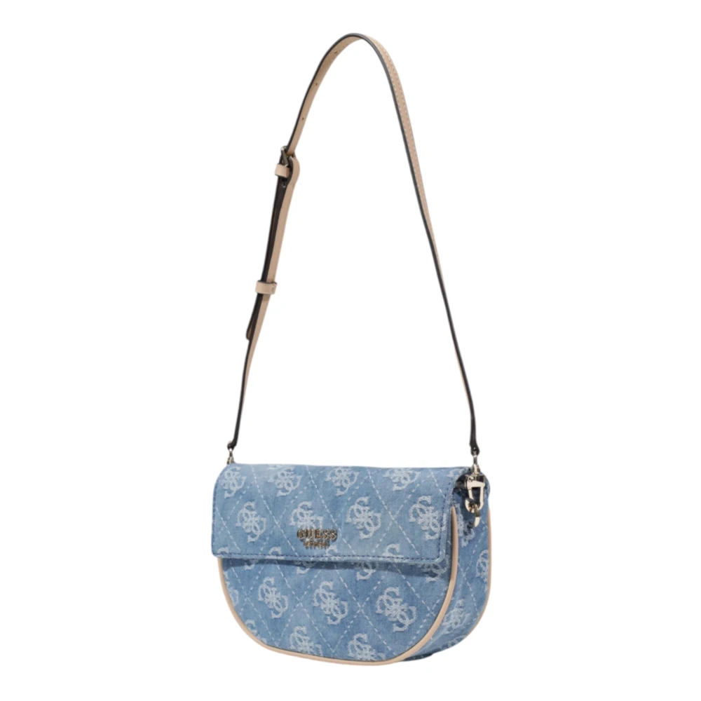 Guess Lichtblauwe Bedrukte Tas met Automatische Sluiting Blue Dames