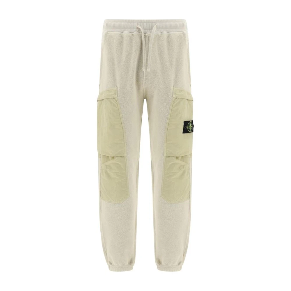 Stone Island Boucle Effect Cargo Pocket Joggers Beige Heren