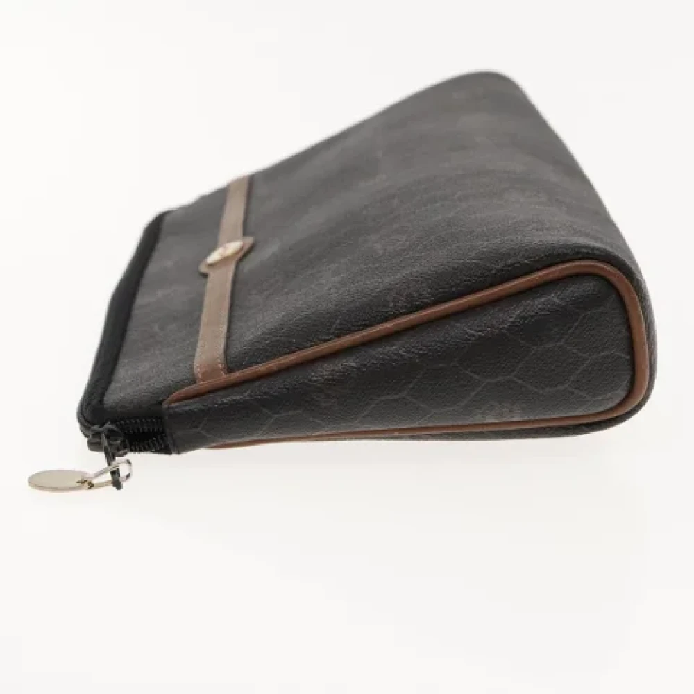 Dior Vintage Pre-owned Canvas clutches Black Dames