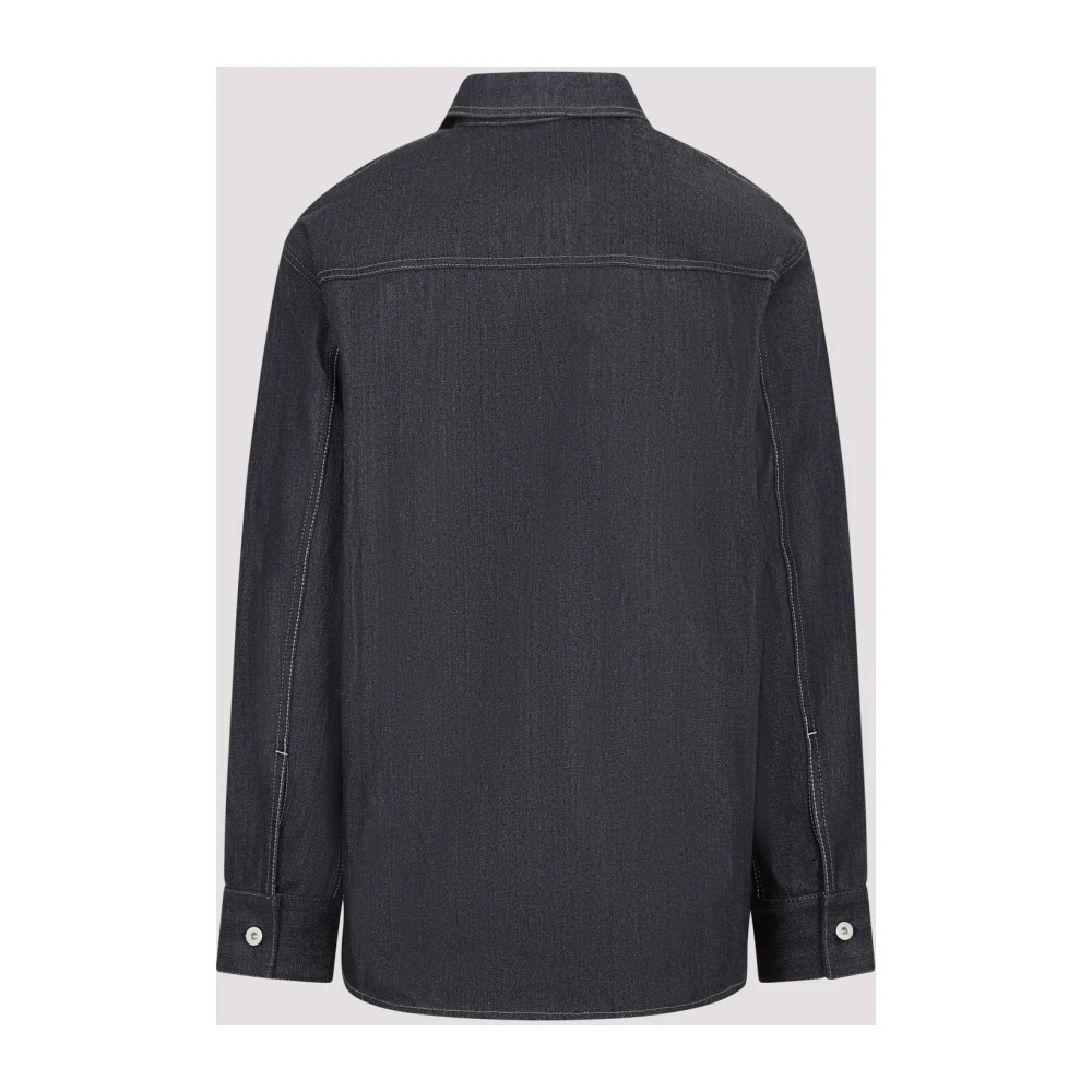 Jil Sander Donkerblauwe Denim Overhemd Blue Heren