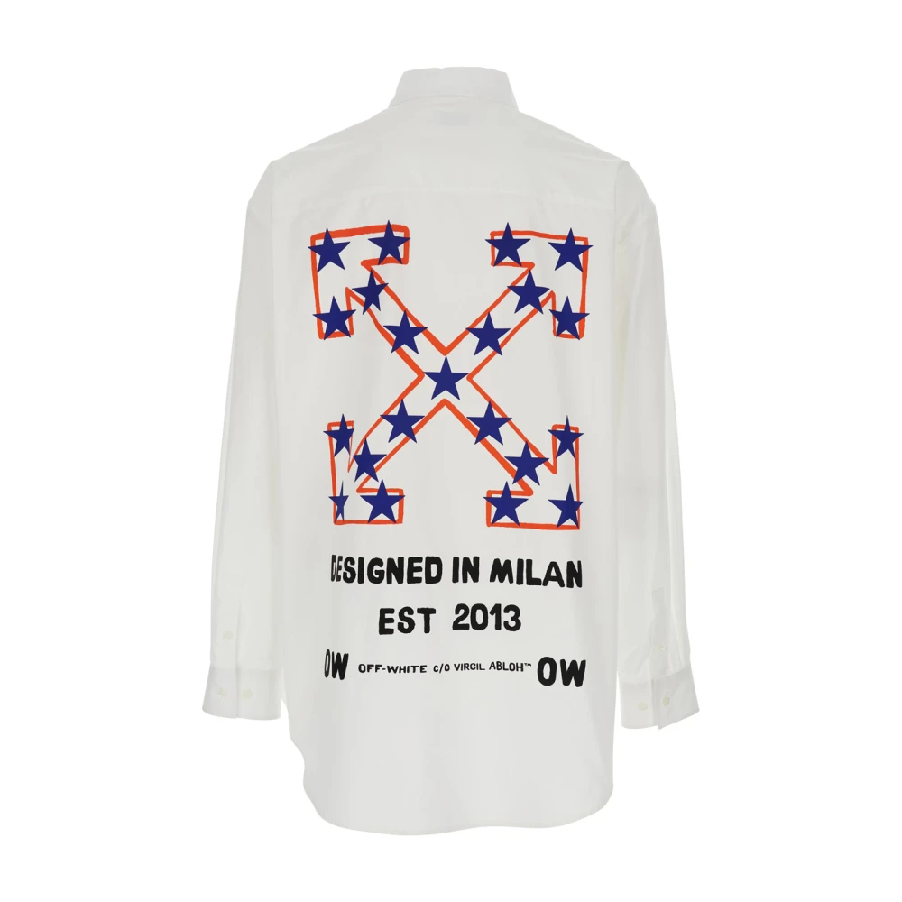 Off White Ster Pijl Logo Wit Katoenen Shirt White Heren