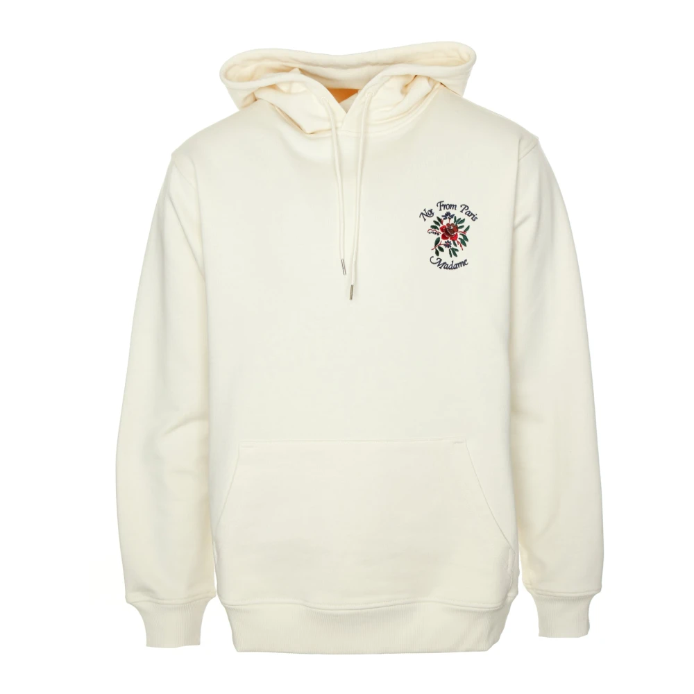 Drole de Monsieur Bloemen Slogan Hoodie White Heren