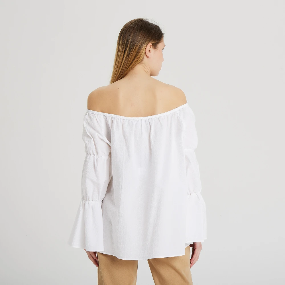 Giorgio Grati Polka Dot Katoenen Overhemd White Dames