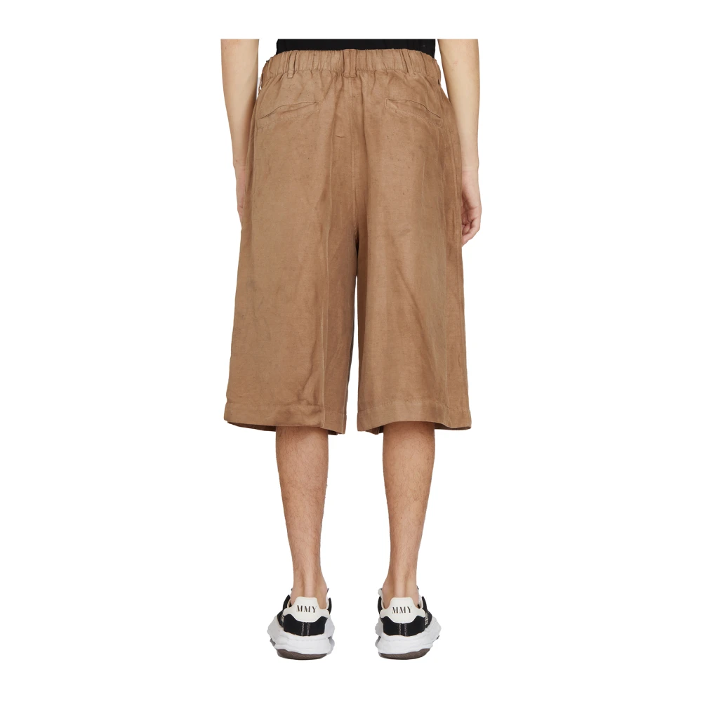 Andrea Ya aqov Viscose Linnen Bermuda Shorts Beige Heren
