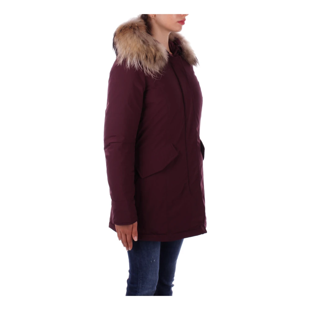 Woolrich Gewatteerde jas met capuchon en rits Purple Dames