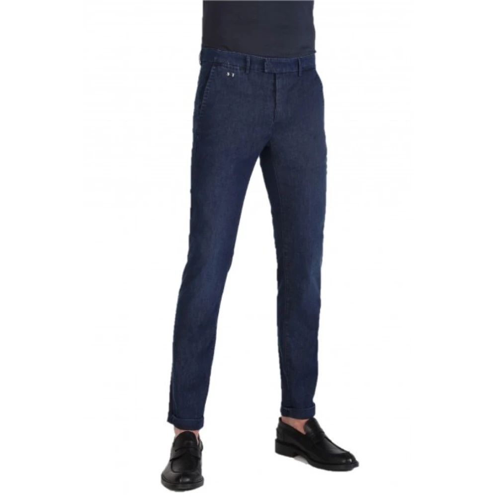 Tramarossa Platte Design Chino Jeans Blauw Katoen Blue Heren
