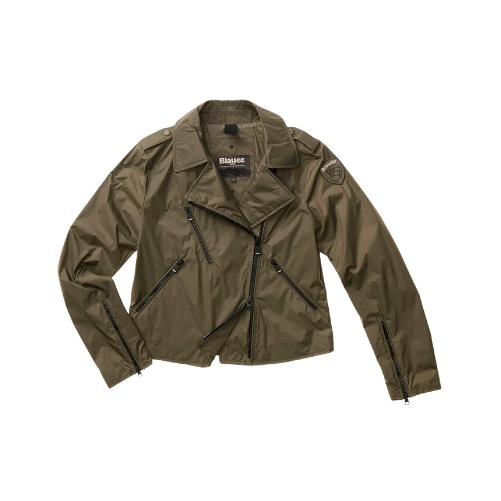 Blauer Women's Green Zamora Biker Jacket - Light Jackets - Xl - Jackets