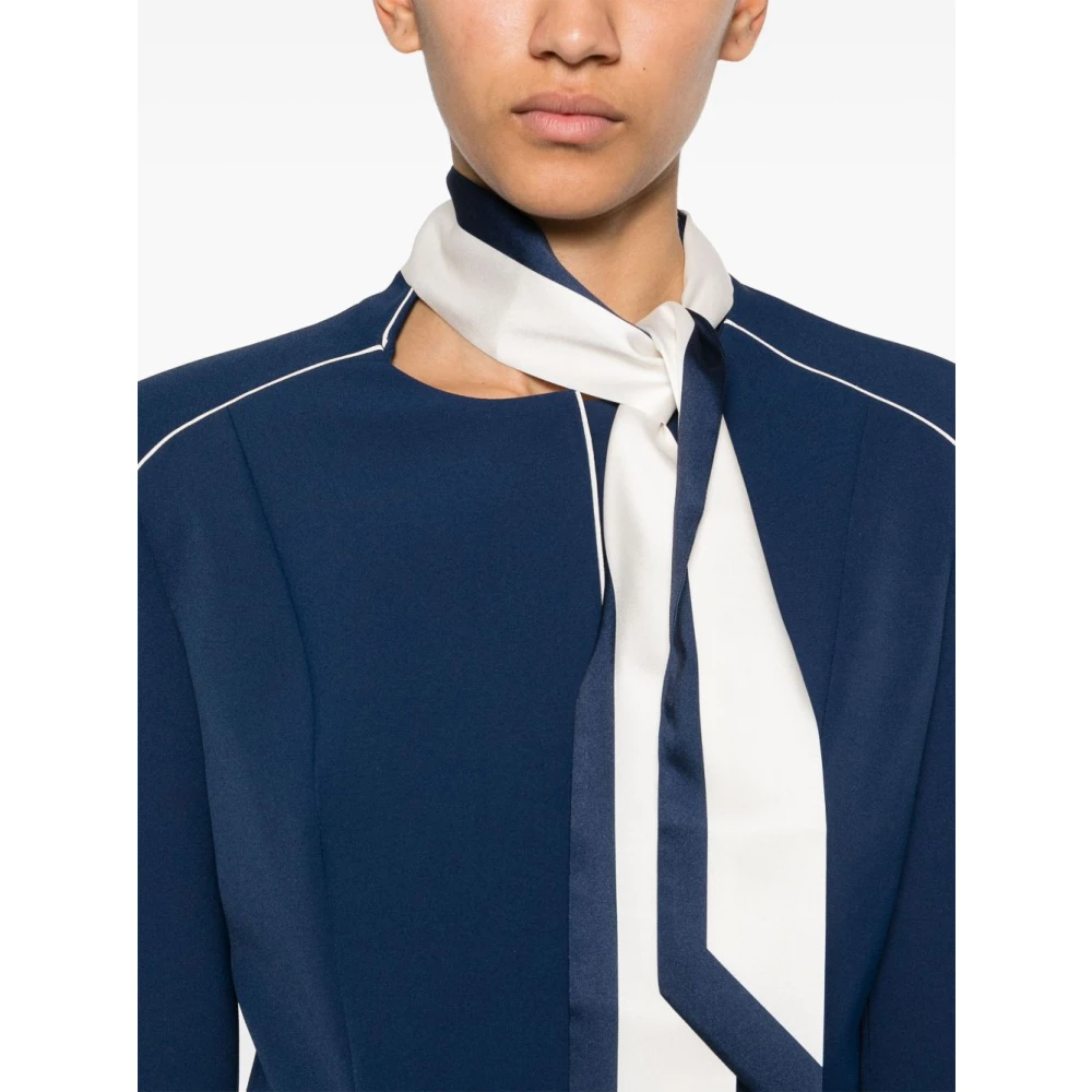 Elisabetta Franchi Blauw en witte buitenkleding jas Blue Dames