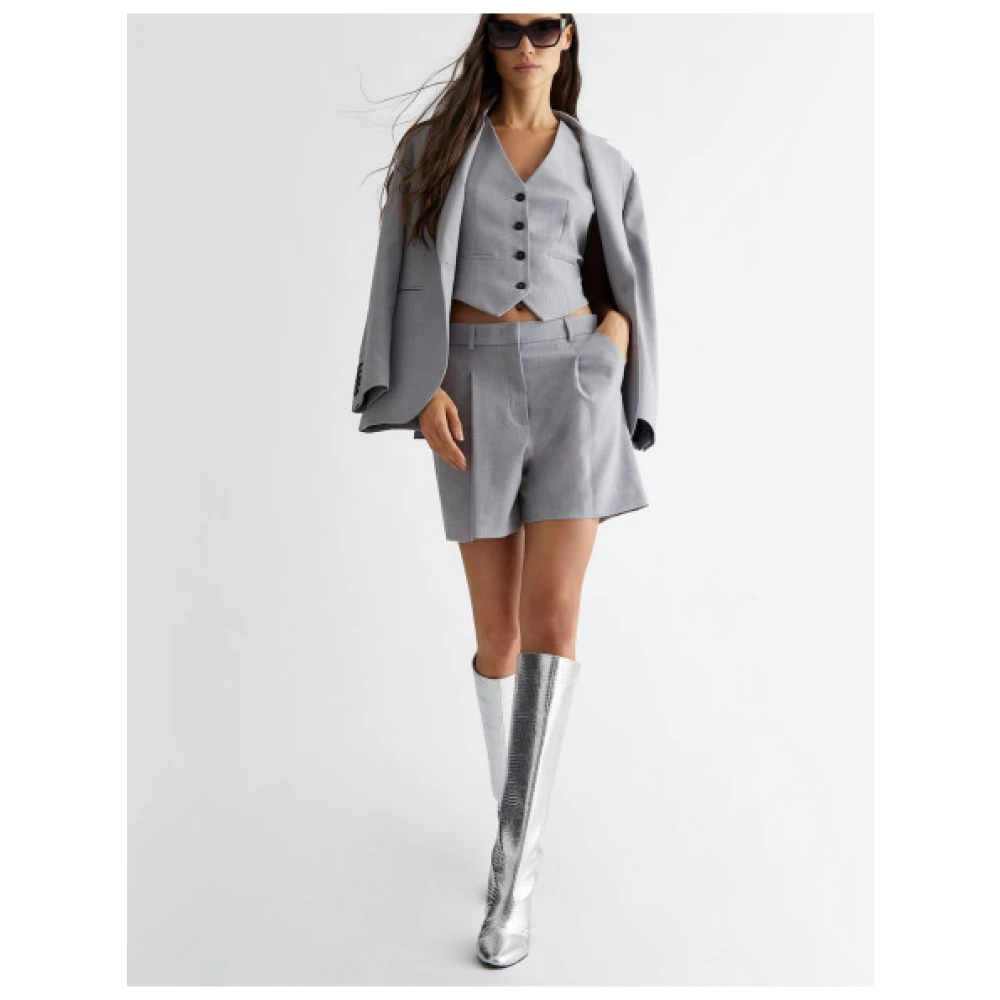 Liu Jo Elegante Mouwloze Dandy Gilet Gray Dames