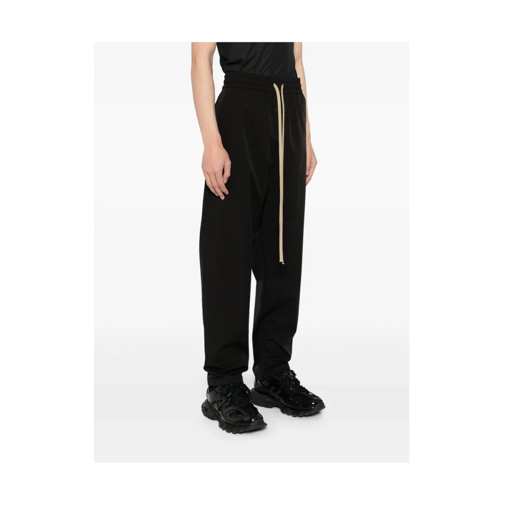 Fear Of God Zwart Elastische Trekkoord Tailleband Logo Patch Black Heren