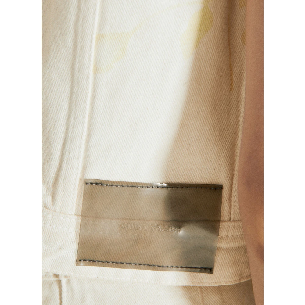 Our Legacy Diurnal Flower Print Denim Vest Beige Dames