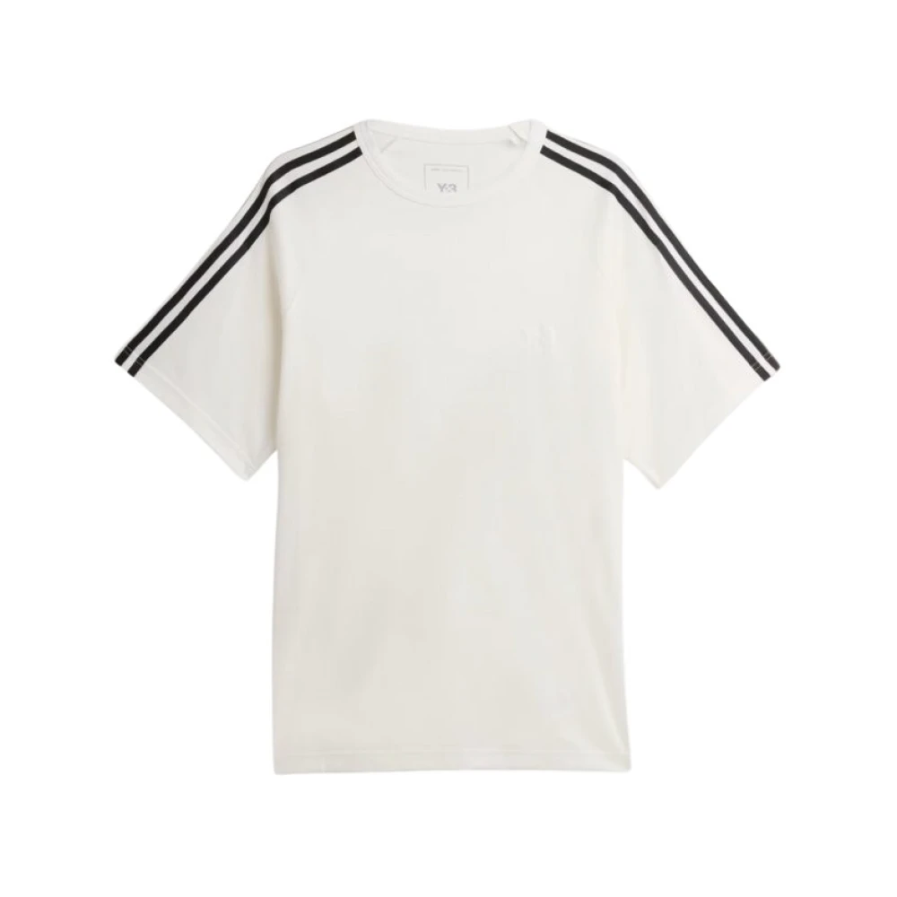 Y-3 Men's Beige Short Sleeve Tee 3-Stripes - T-Shirts - S - Tops