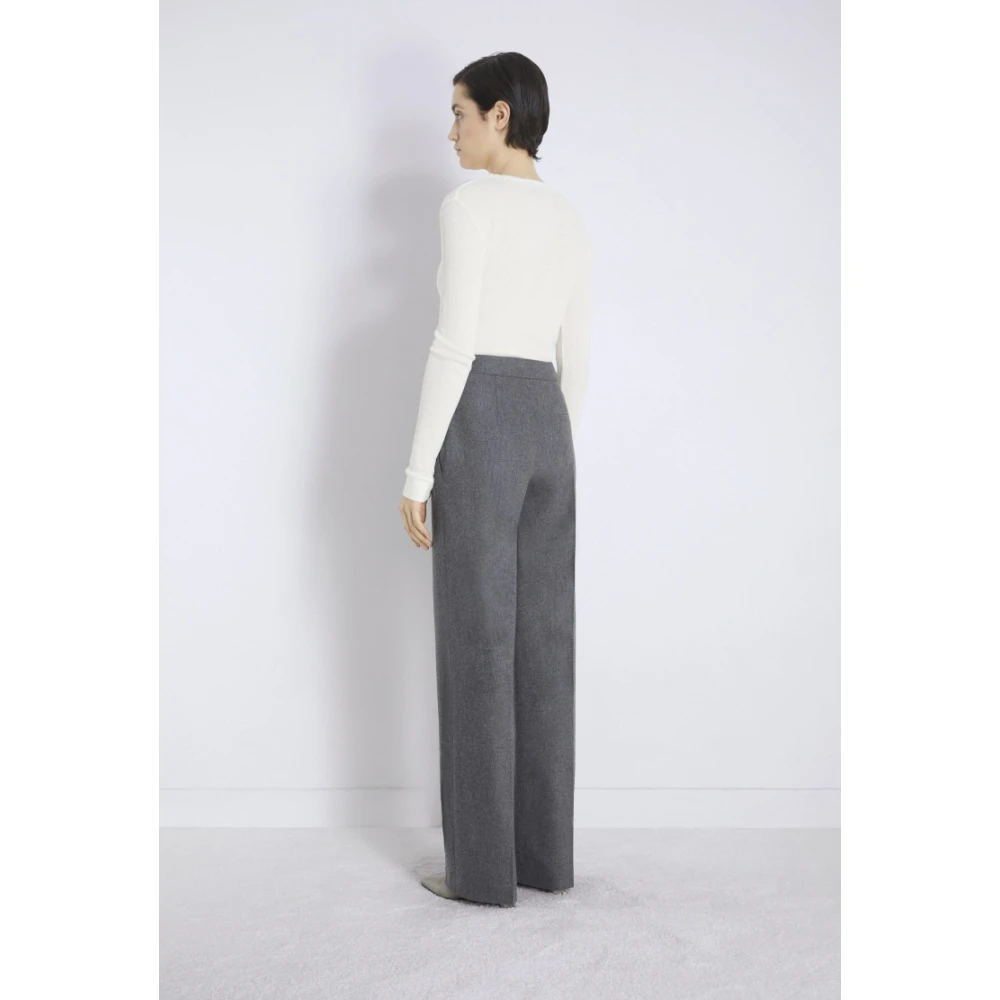 Loulou Studio Grijze Wol Juno Broek Gray Dames