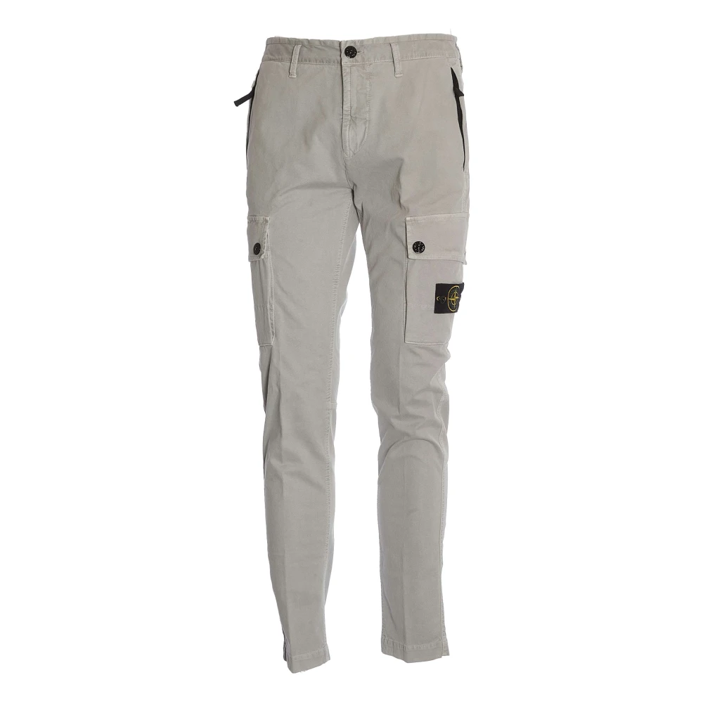 Stone Island Slim-Fit Cargo Broek Grigio Aw24 Gray Heren