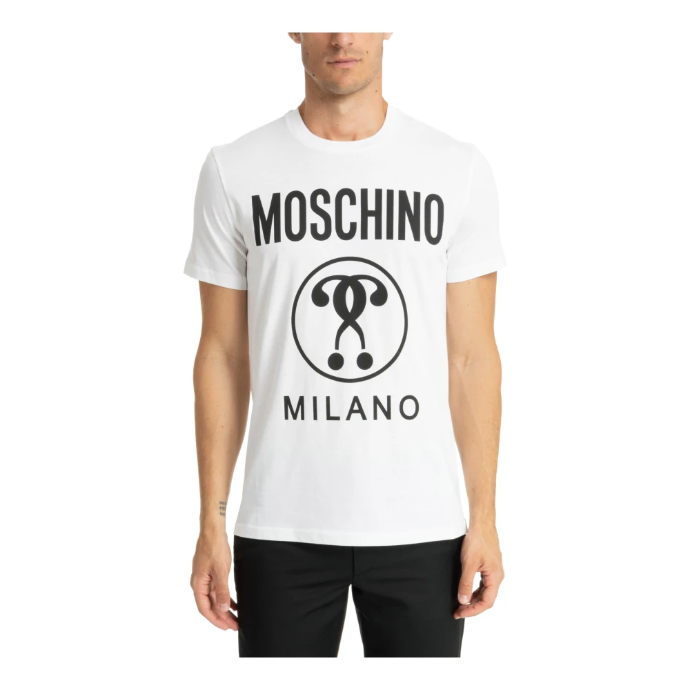 Moschino Dubbel Vraagteken T-shirt White Heren
