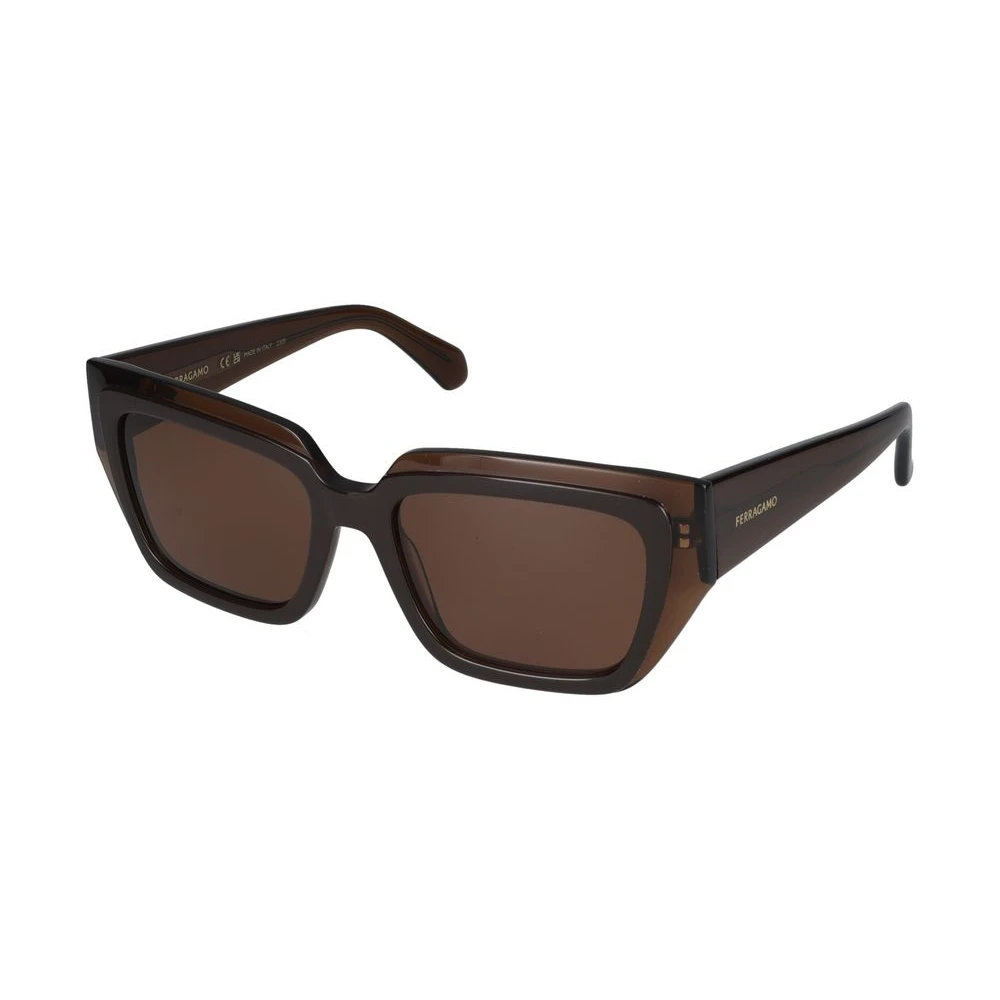 Ferragamo Women's Brown Sunglasses, 55 Mm, Transparent Sunglasses Sf2002s 233