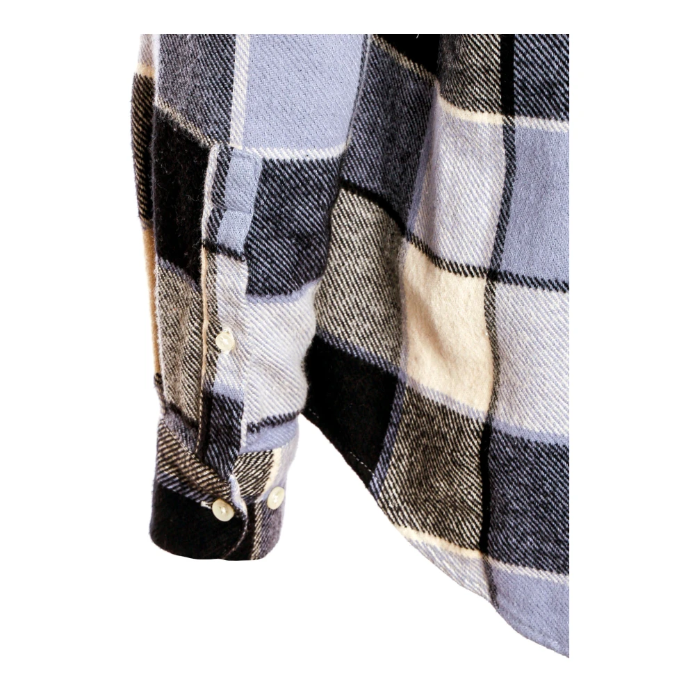 Portuguese Flannel Pastelblauw Flanellen Overhemd Ruit Multicolor Heren