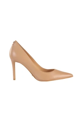 Stilettopumps i läder med logotyp
