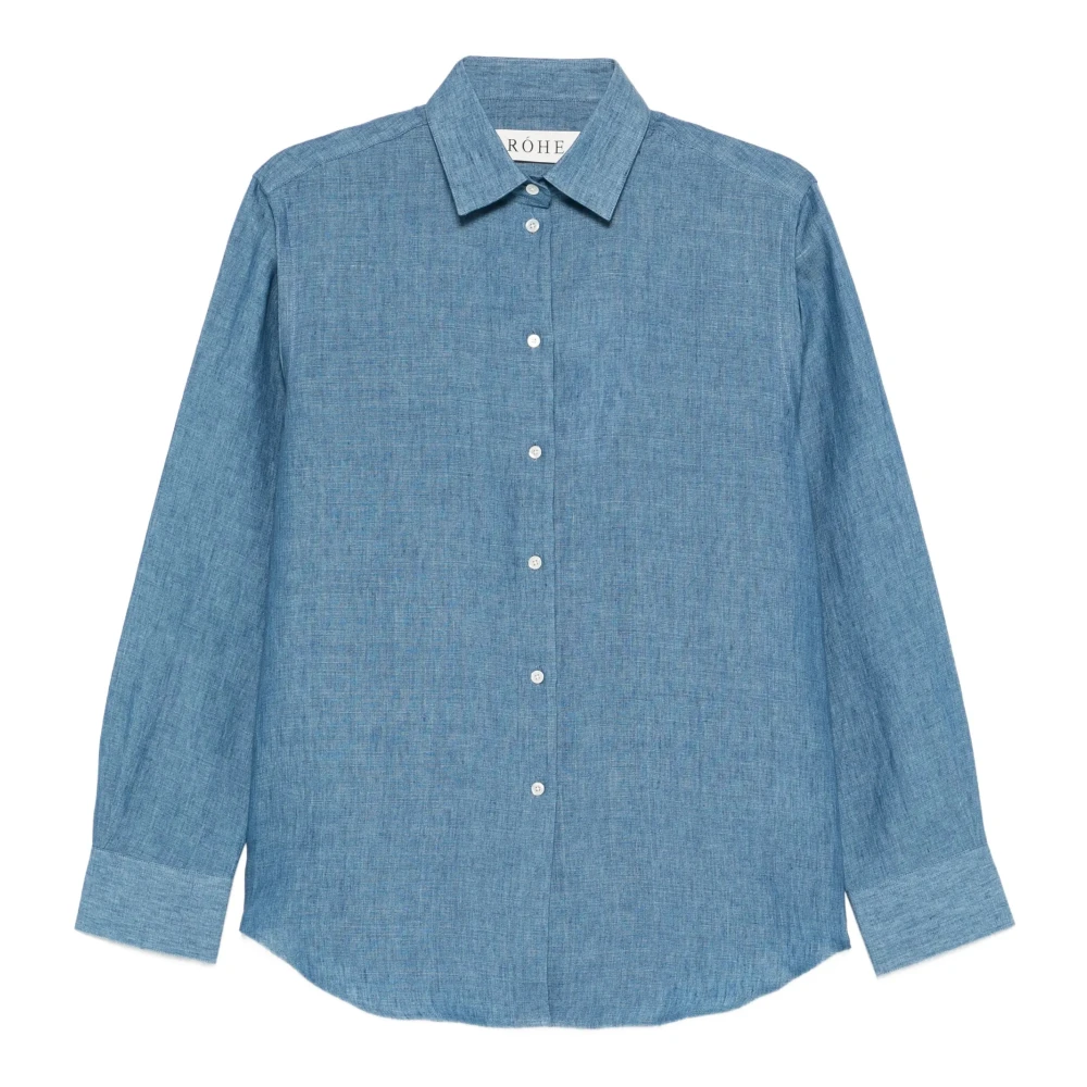 Róhe Linen Shirt - Female - Shirts - Blue - S - Blouses & Shirts