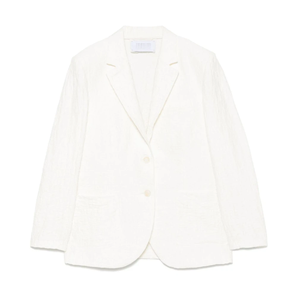 Harris Wharf London Women's White Blazers, M, Button-Up Jacket With Pockets