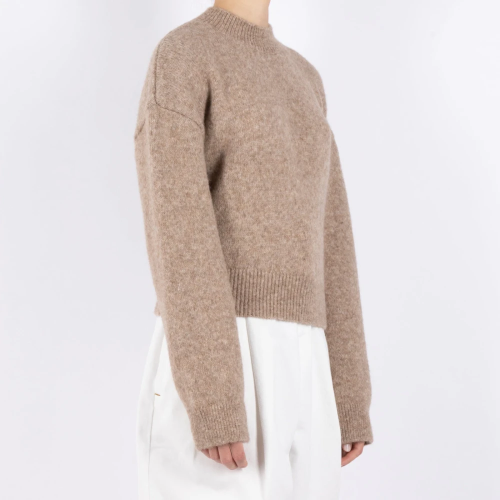 Jacquemus Beige Gebreide Trui Alpaca Wol Beige Dames