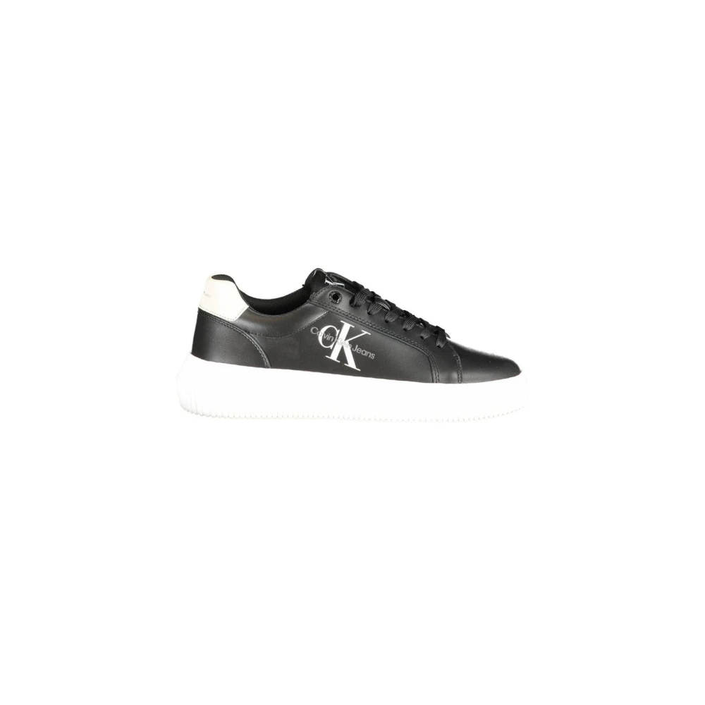 Calvin Klein Women's Black Eco-Friendly Sneakers With Distinctive Print