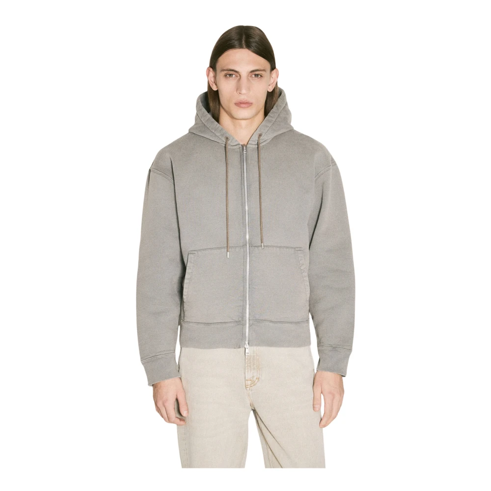 Our Legacy Katoenen Hoodie met Ritssluiting Gray Heren