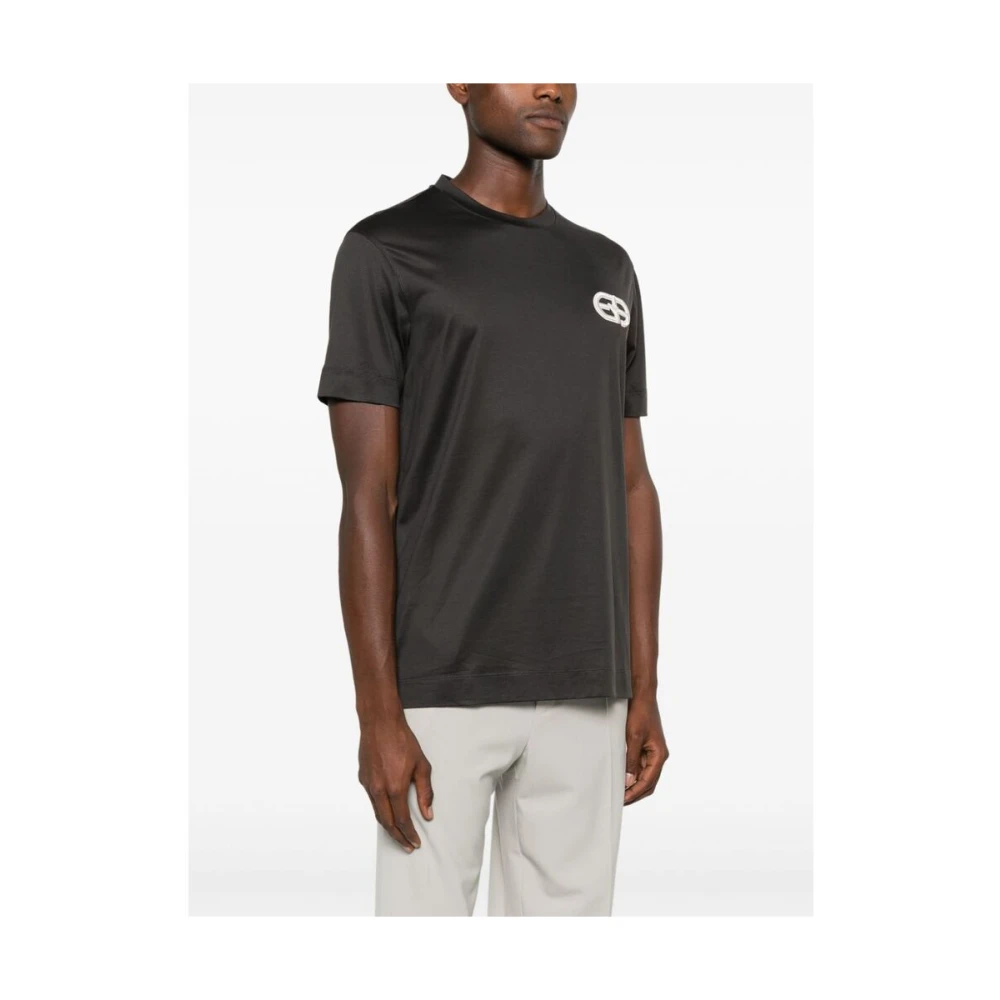 Emporio Armani Logo Jersey T-shirt Antraciet Grijs Gray Heren