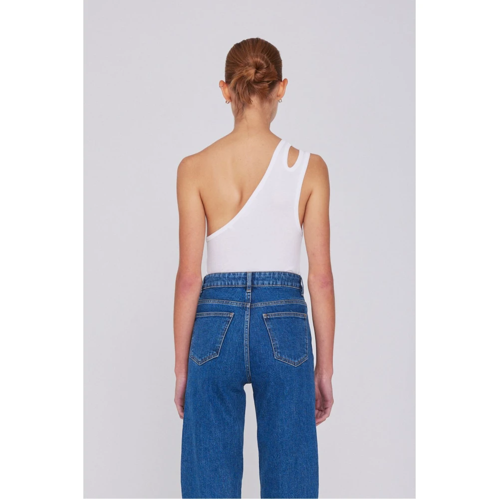 Remain Birger Christensen Asymmetrische Katoenen Top White Dames