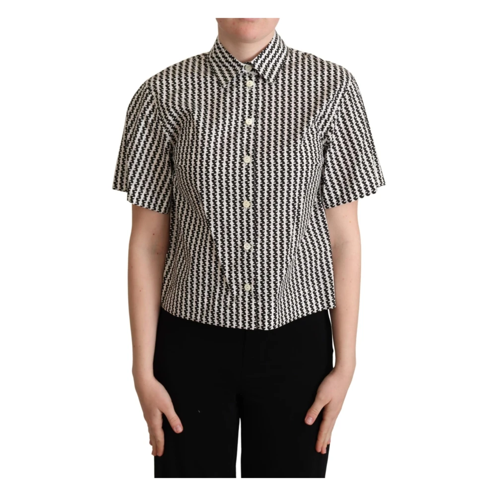Dolce & Gabbana Women's Multicolor Collared Short Sleeve Polo Top - Shirts - S - Blouses & Shirts