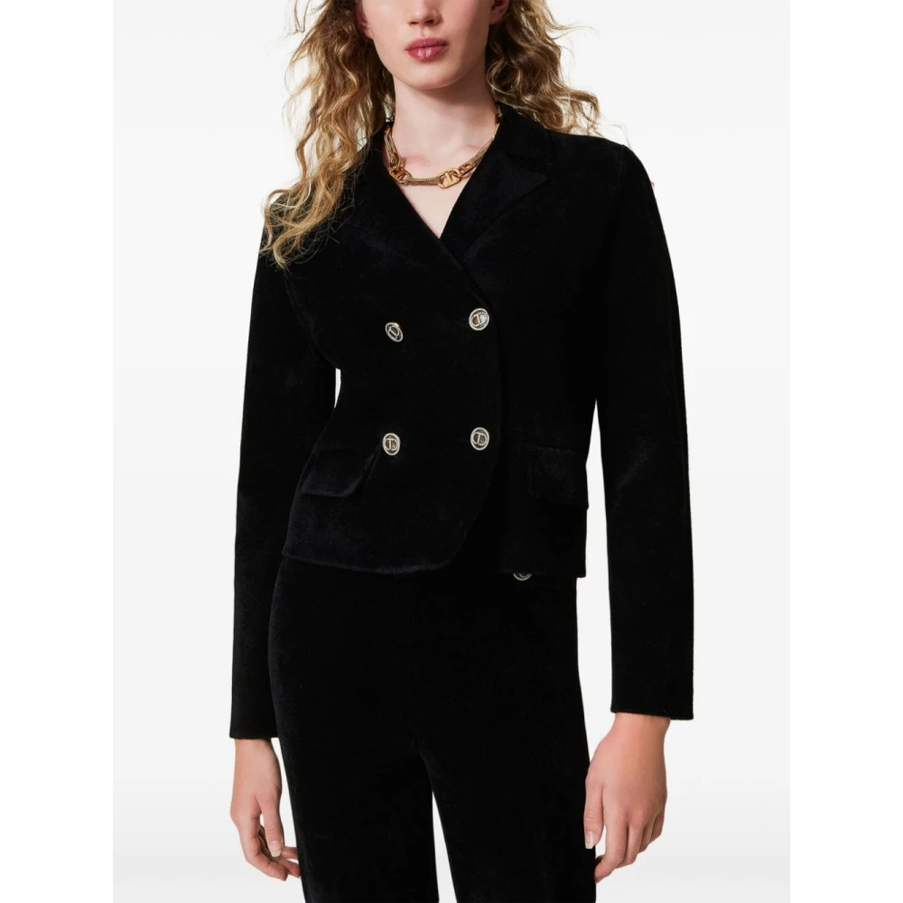 Twinset Zwarte buitenkleding jas stijl Aw24 Black Dames